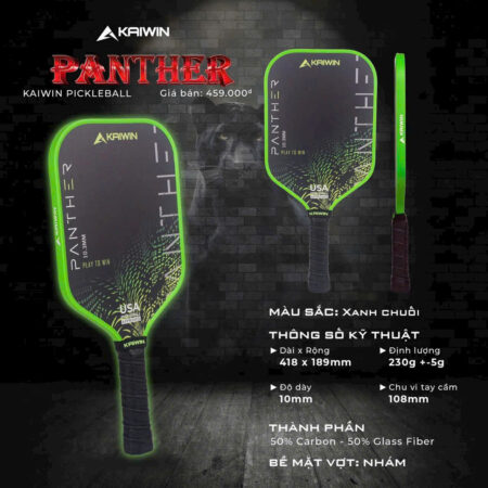 Vợt Pickleball Kaiwin Panther 10mm- Sự Lựa Chọn Hoàn Hảo Cho Người Mới Bắt Đầu 